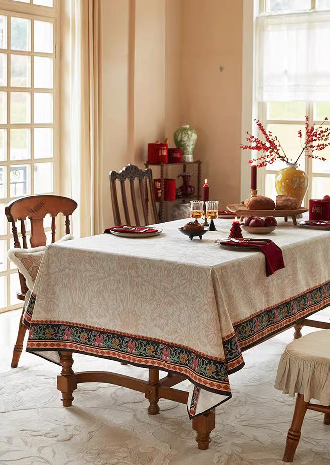 Long Large Modern Rectangular Tablecloth for Dining Room Table, Mid Century Tablecloth for Round Table, Flower Farmhouse Table Covers, Square Tablecloth for Kitchen